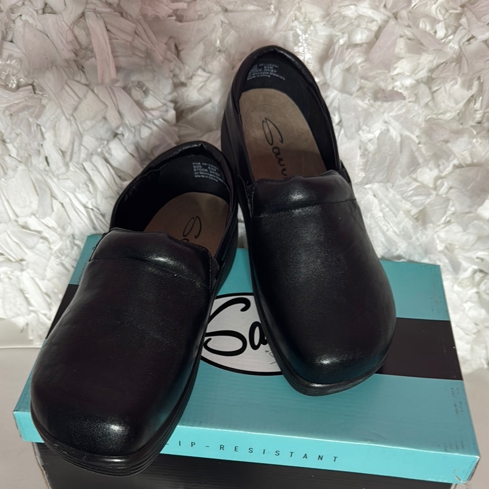 Woman slip resistant shoes .